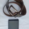 The Executive Pair: Color-Matched Brown Genuine Leather Belt and Wallet Set for Men