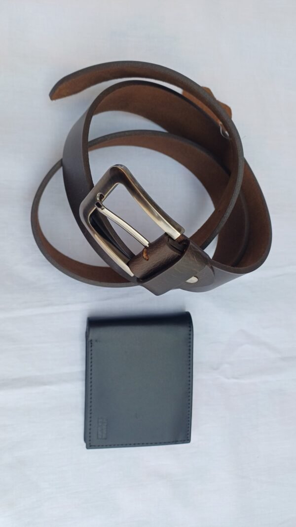 Leather belt and wallet gift set for men - executive pair