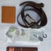 mens-leather-belt-wallet-socks-handkerchief-set Complete men's accessory set - leather belt wallet socks and handkerchief